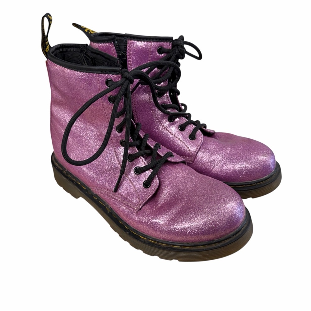 DR. MARTENS 1460 “Glitter J” Boots – Metallic Pink, Size 6 Women‎ / 4 Men